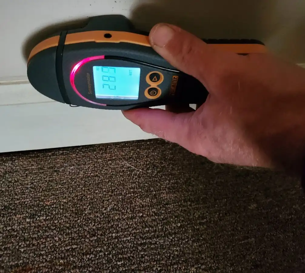 Moisture detection at baseboard during Sewage Cleanup & Sanitation in Polk City